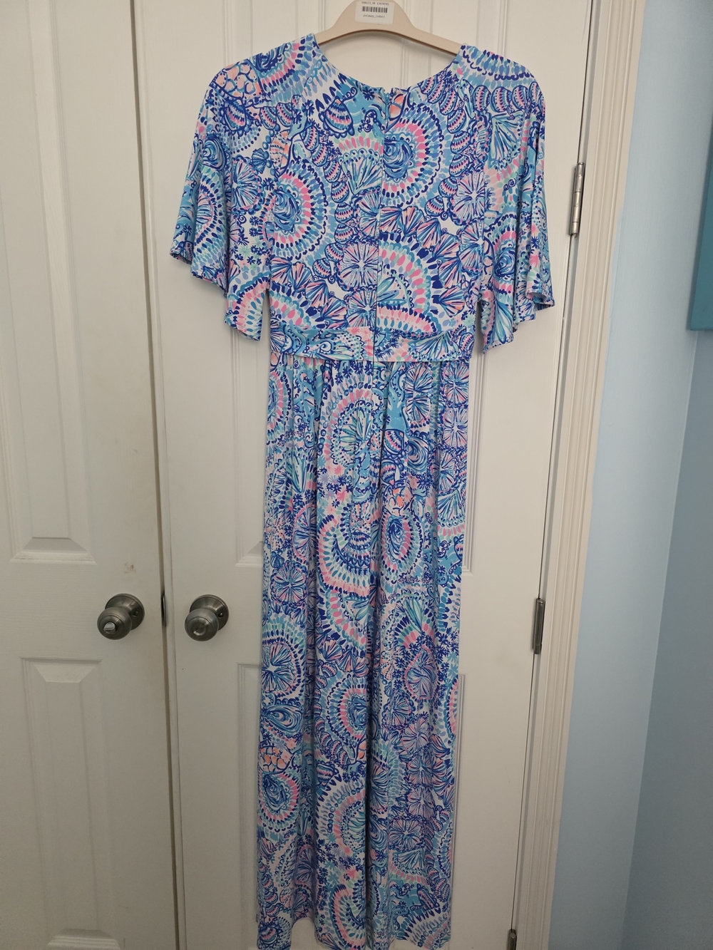 Lily Pulitzer Blue & Pink Patterned Maxi Dress
